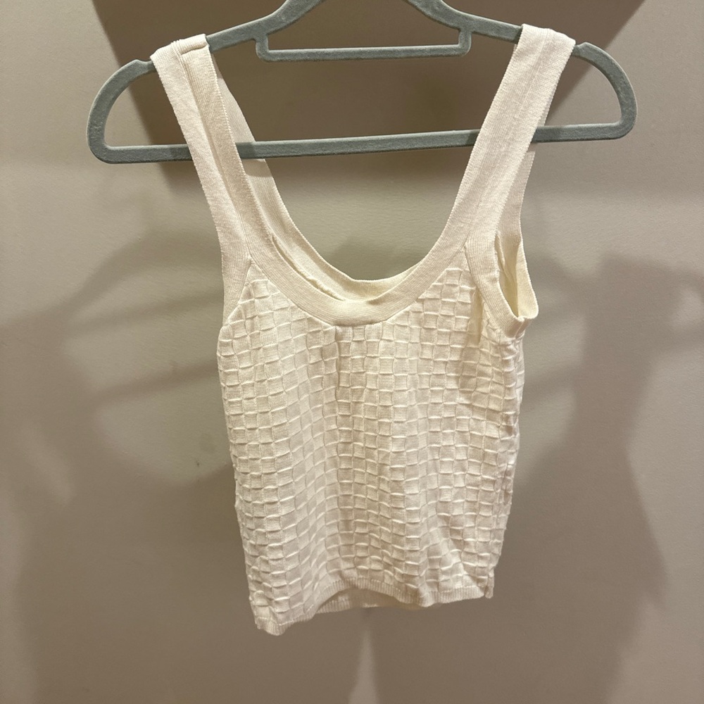 Abercrombie Cream Textured Tank Top